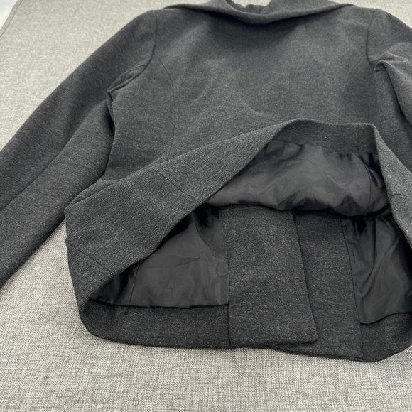 INC International Concepts Snap Jacket Ruffled Medium Lined Dark Gray Black - Picture 12 of 16